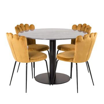 Matgrupp furniture/fashion Ester med 4 Limhamn Light Stolar