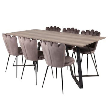 Matgrupp furniture/fashion Madde med 6 Limhamn Light Stolar