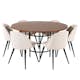 Matgrupp furniture/fashion Copenhagen med 6 Valentina Sammet Stolar