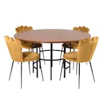 Matgrupp Venture Home Copenhagen med 4 Limhamn Light Guld Stolar