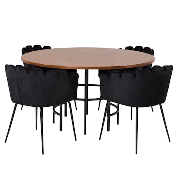 Matgrupp furniture/fashion Copenhagen med 4 Svarta Limhamn Stolar