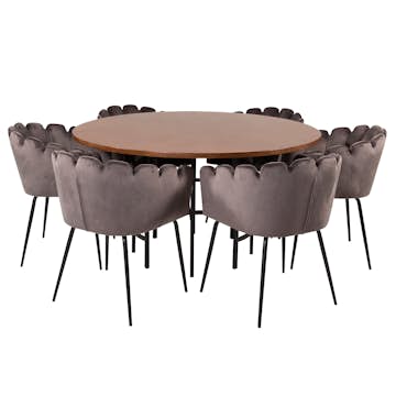 Matgrupp furniture/fashion Copenhagen med 6 Gråa Limhamn Stolar