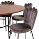 Matgrupp furniture/fashion Copenhagen med 6 Gråa Limhamn Light Stolar