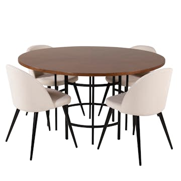 Matgrupp furniture/fashion Copenhagen med 4 Valentina Manchester Stolar