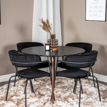 Matgrupp Venture Home Plake med 4 Aris Karmstolar Runt