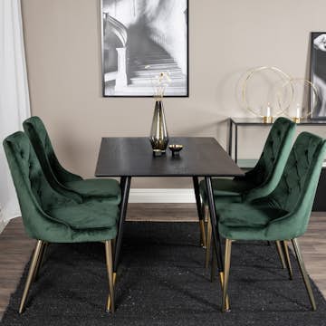 Matgrupp Venture Home Dipp med 4 Velvet Deluxe Stolar