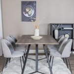 Matgrupp Venture Home Madde med 6 Wrigley Stolar Sammet