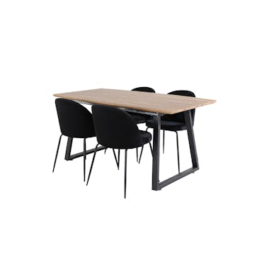 Matgrupp Venture Home Ina med 4 Wrigley Stolar Sammet