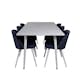 Matgrupp Venture Home Polar med 6 Velvet stolar