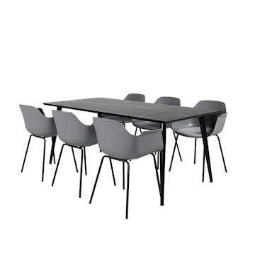 Matgrupp Venture Home Dipp med 6 Comfort Plastic stolar