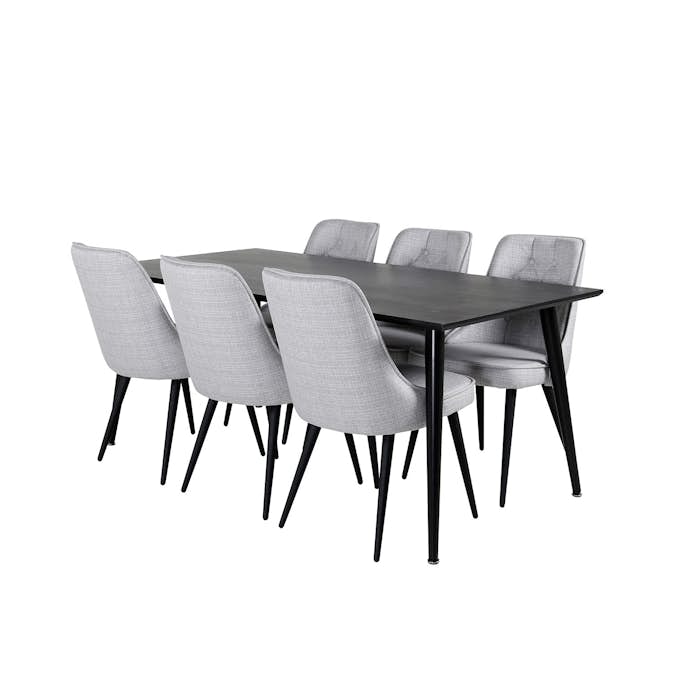 Matgrupp Venture Home Dipp med 6 Velvet Deluxe stolar