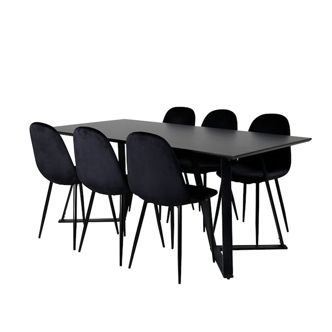 Matgrupp Venture Home Marina med 6 Polar Velvet stolar