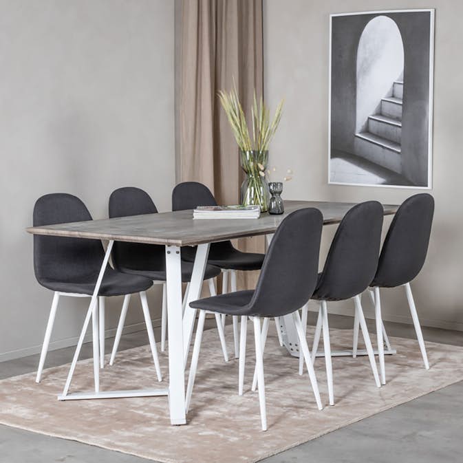 Matgrupp Venture Home Marina med 6 Polar stolar