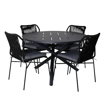 Matgrupp Venture Home Ande med 4 Julle Matstolar