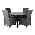 Matgrupp Venture Home Ande med 4 Pava Matstolar Svart/Grå