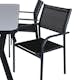 Matgrupp Utomhus Venture Home Vyn Svart med 4 Samba Stapelbara Trädgårdsstolar