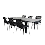 Matgrupp Venture Home Lova 160 med 6 Jefferson Stapelbara Matstolar