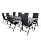 Matgrupp Venture Home Lova 224 Svart med 8 Aleyna Positionsstolar