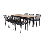 Matgrupp Utomhus Venture Home Mendi med 6 Deni Trädgårdsstolar