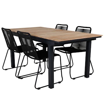 Matgrupp Utomhus Venture Home Mendi med 4 Levi Trädgårdsstolar