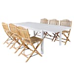 Matgrupp Utomhus Venture Home Marbella med 6 Cane Trädgårdsstolar