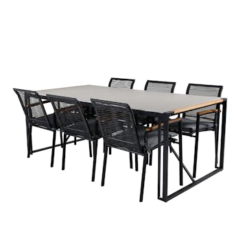 Matgrupp Utomhus Venture Home Texas med Deni Trädgårdsstolar