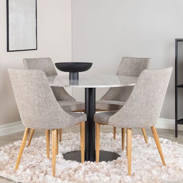 Matgrupp Venture Home Estelle med 4 Leone stolar