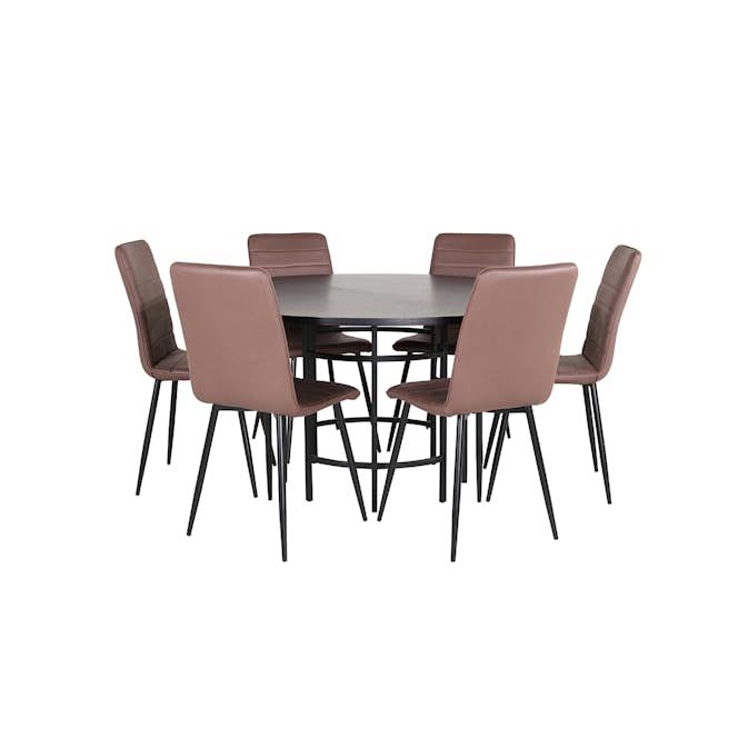 Matgrupp furniture/fashion Copenhagen Ø140 cm med 6 Windu Stolar