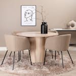 Matgrupp Venture Home Bianca Rund med 4 Bergen Stolar Polyester