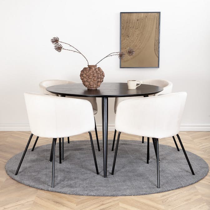 Matgrupp Venture Home Dipp Ø115 cm med 4 Berit Stolar