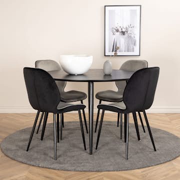 Matgrupp Venture Home Dipp Ø115 cm med 4 Emma Stolar