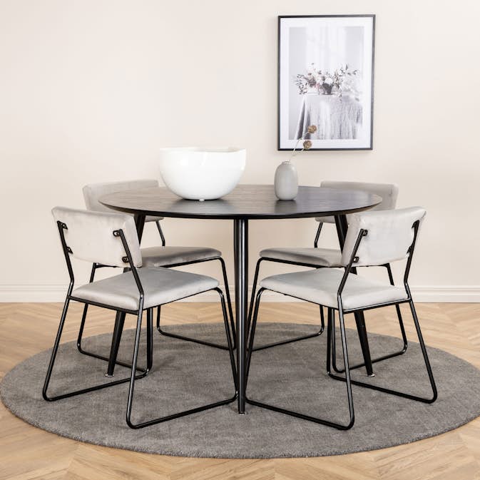 Matgrupp Venture Home Dipp Ø115 cm med 4 Kenth Stolar