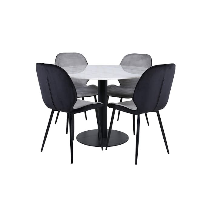 Matgrupp Venture Home Estelle Ø106 cm med 4 Emma Stolar