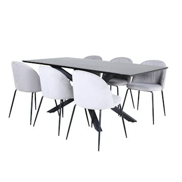 Matgrupp Venture Home med Piata Matbord och 6 Wrigley Matstolar