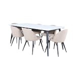 Matgrupp Venture Home Jolie med 6 Valentina Stitcthes Stolar Polyesterlinen