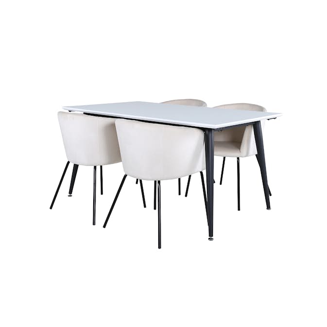Matgrupp Venture Home Jolie med 4 Bergen Stolar Sammet
