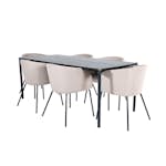 Matgrupp Venture Home Paris med 6 Bergen Stolar Polyesterlinen