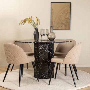 Matgrupp Venture Home Monte Carlo matbord och Valentina Stitcthes matstol