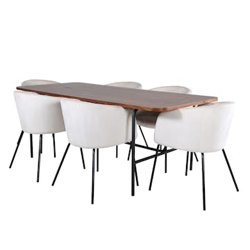 Matgrupp Venture Home Chicago matbord och Bergen matstol Brun