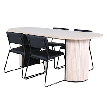 Matgrupp Venture Home Bianca matbord och Kungshamn matstol