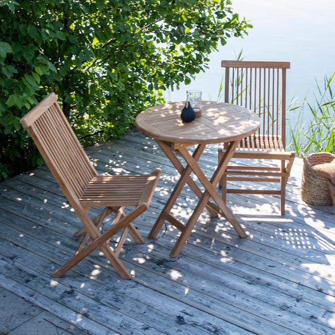 Cafégrupp Venture Home Kenya Ø70 cm med 2 Fällbara Stolar