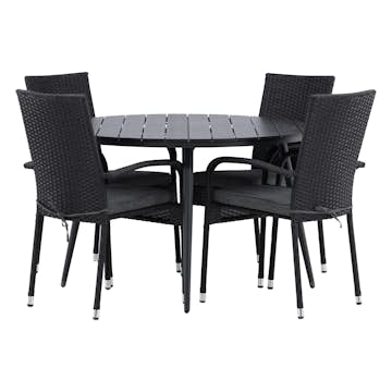 Matgrupp Utomhus Venture Home Break Ø120 med 4 Anna KarmTrädgårdsstolar