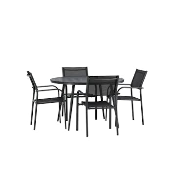 Matgrupp Utomhus Venture Home Break med 4 Santorini Trädgårdsstolar