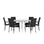 Matgrupp Utomhus Venture Home Break Ø150 cm med 6 Anna Trädgårdsstolar