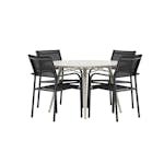 Matgrupp Utomhus Venture Home Lina med 4 Santorini Trädgårdsstolar