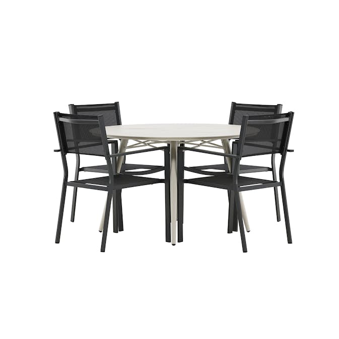 Matgrupp Venture Home Lina Ø120 cm med 4 Copacabana Stolar