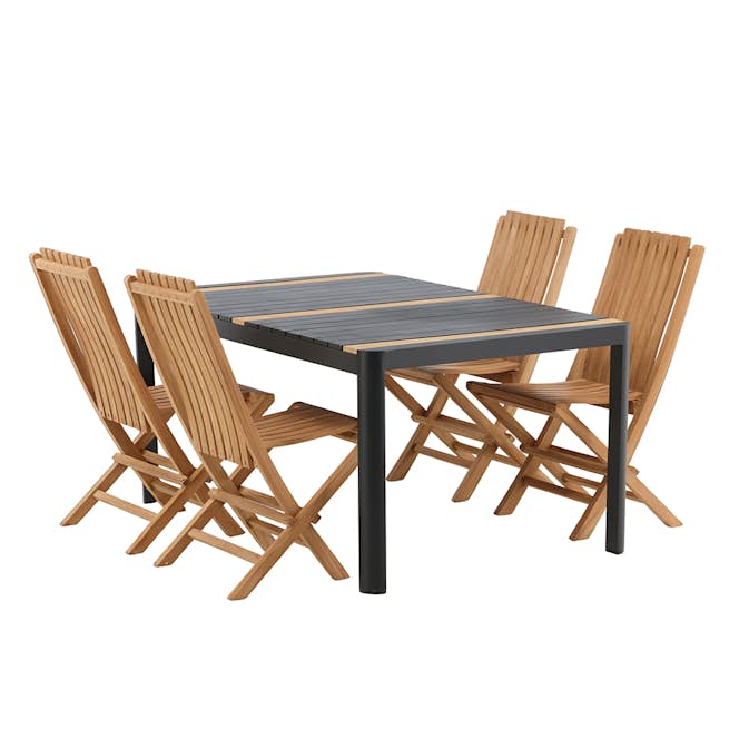 Matgrupp Utomhus Venture Home Togo 150x100 cm med 4 Ghana Trädgårdsstolar
