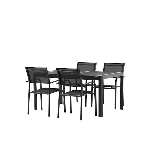 Matgrupp Utomhus Venture Home Togo med 4 Santorini Trädgårdsstolar