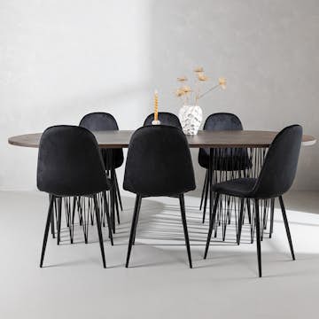 Matgrupp Venture Home Stone med 6 Polar Stolar Sammet