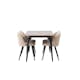 Matgrupp Venture Home Tempe 140 cm med 4 Velvet Stolar